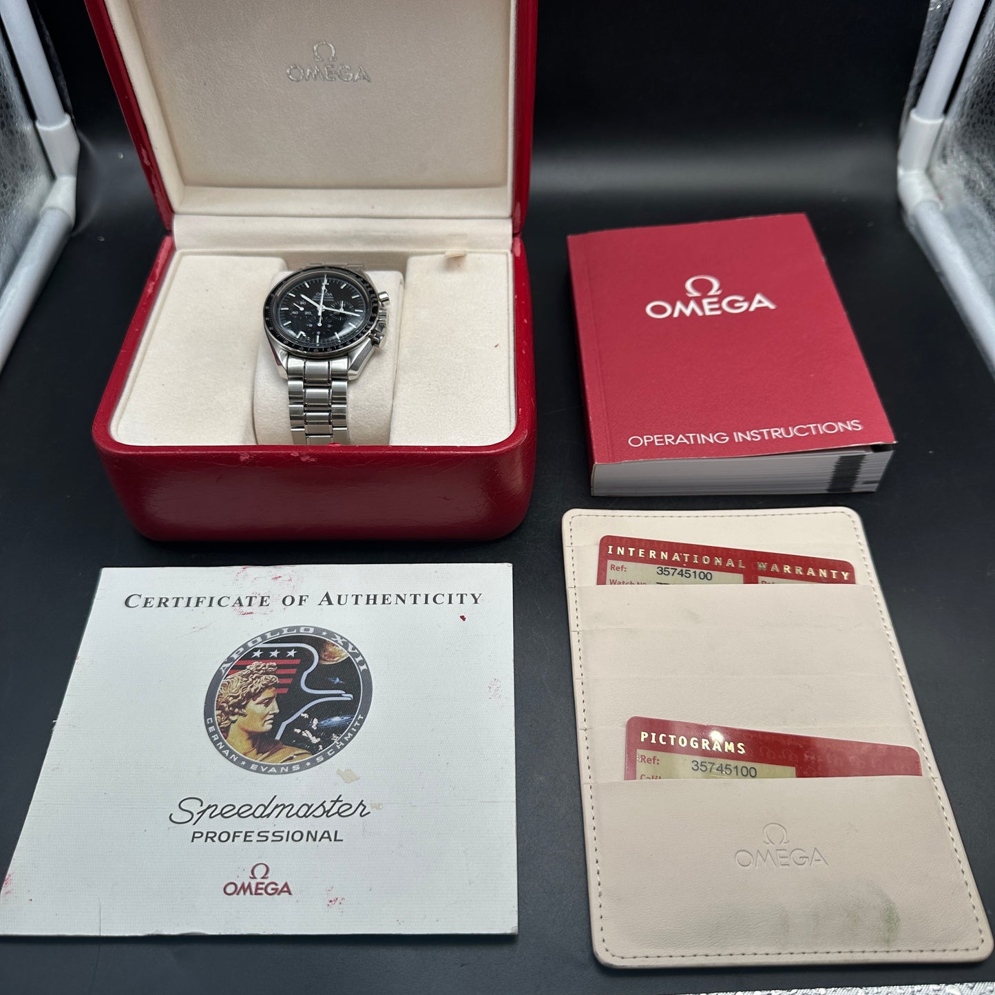 OMEGA SPEEDMASTER 42mm ESALITE APOLLO XVII FULL SET 2006