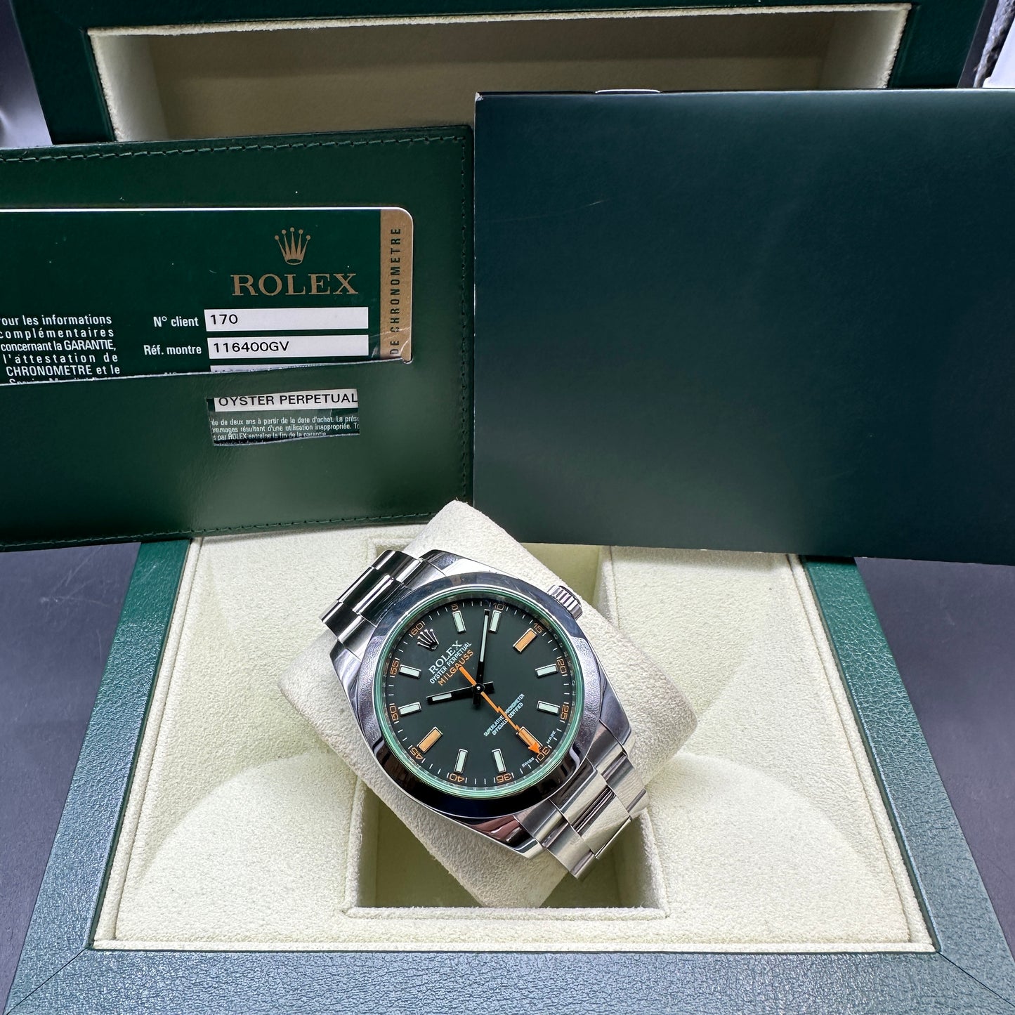 ROLEX MILGAUSS 40mm 116400GV FULL SET ITALIA 2009
