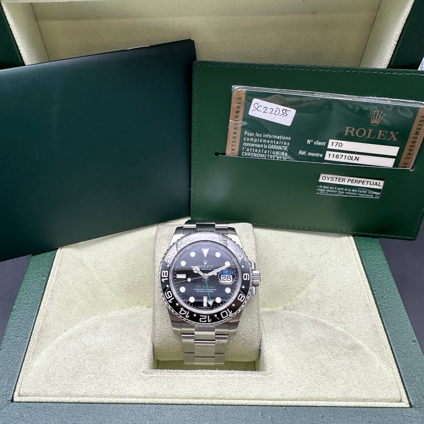 ROLEX GMT MASTER II 116710LN FULL SET 2009