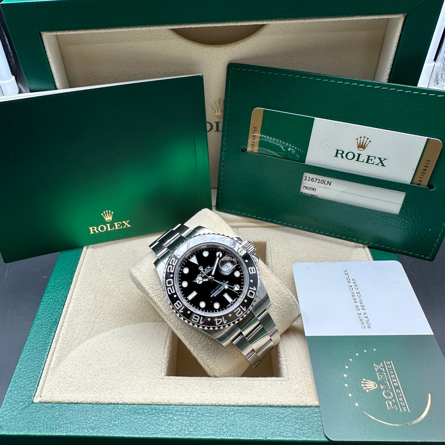 ROLEX GMT MASTER II 40mm 116710LN FULL SET 2017