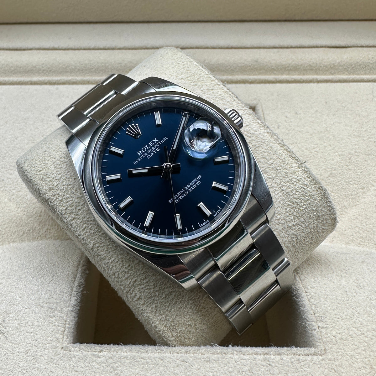 ROLEX DATE 34mm 115200 FULL SET ITALIA 2015