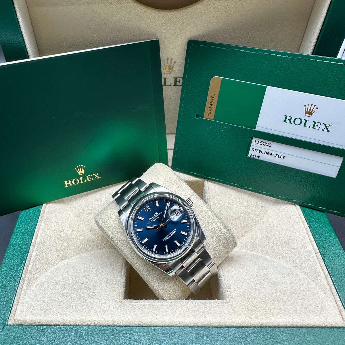 ROLEX DATE 34mm 115200 FULL SET ITALIA 2015
