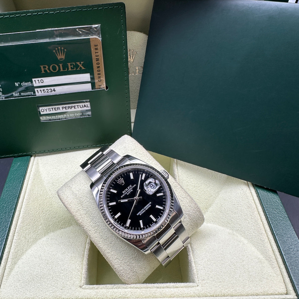 ROLEX DATE 34mm 115234 FULL SET 2011